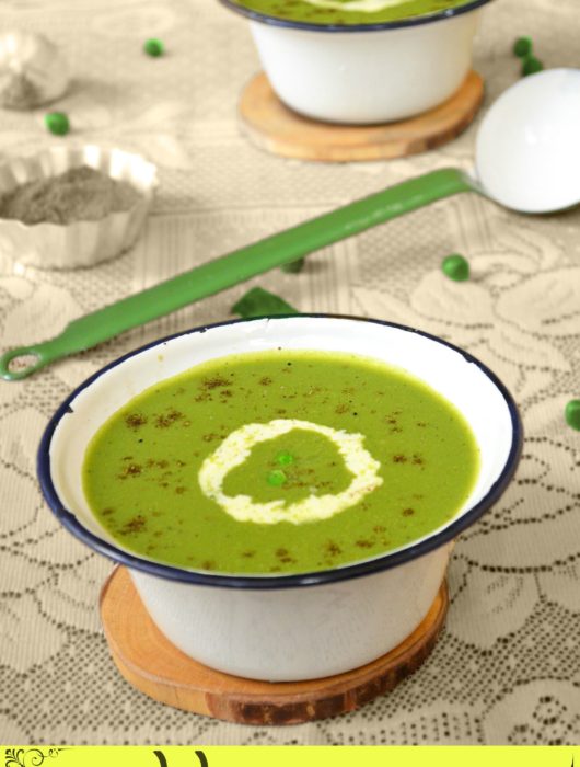 palak soup , palak and peas soup , cream of spinach soup