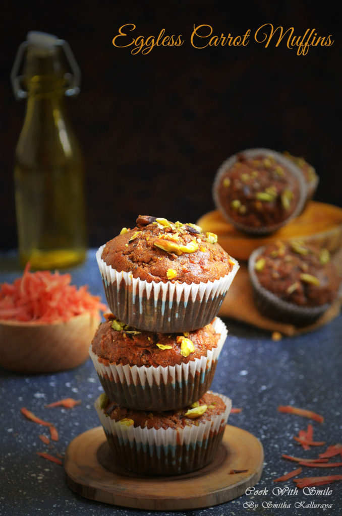 EGGLESS CARROT MUFFINS RECIPE / EGGLESS CARROT CUPCAKES Cook with Smile