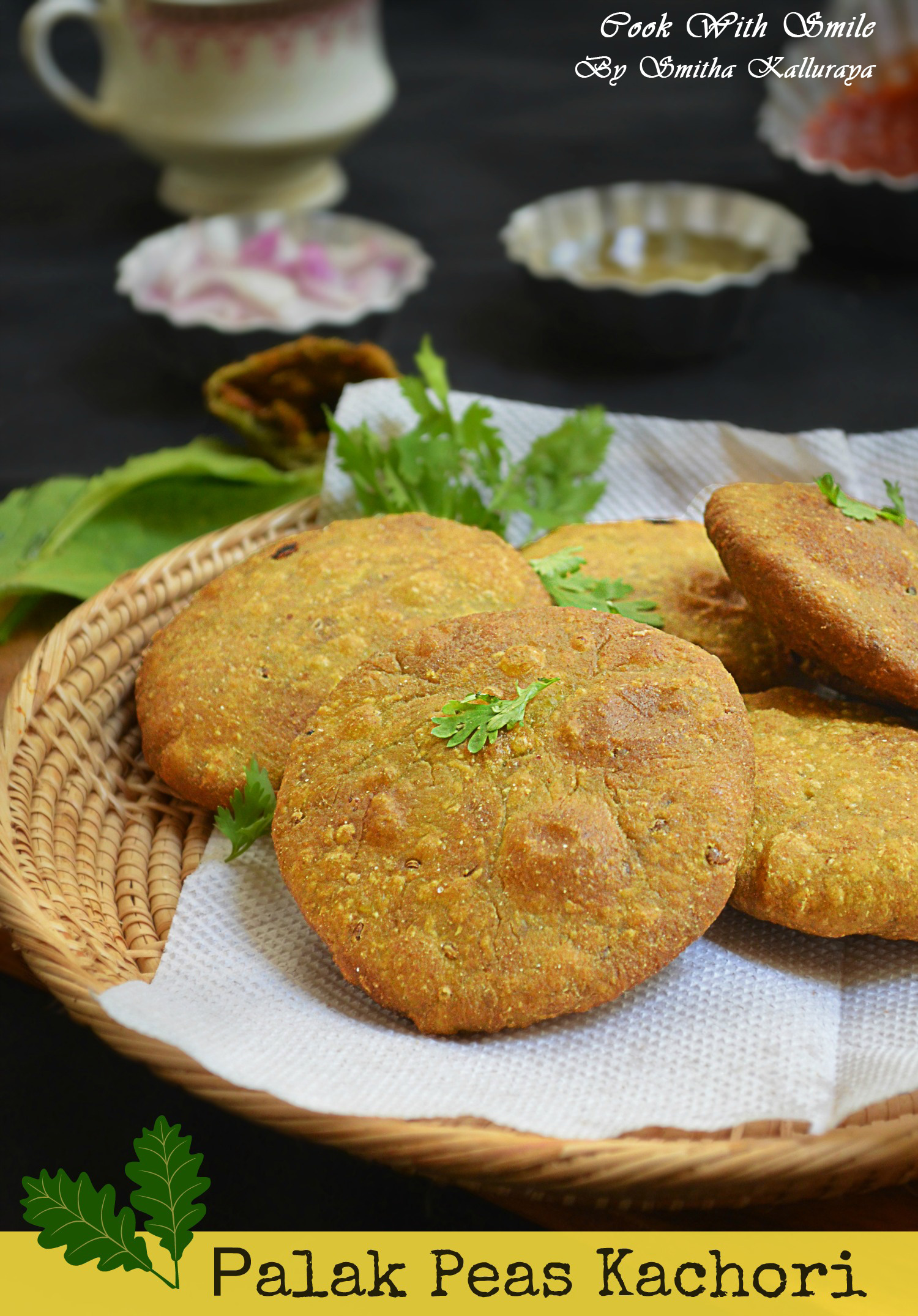 palak peas kachori