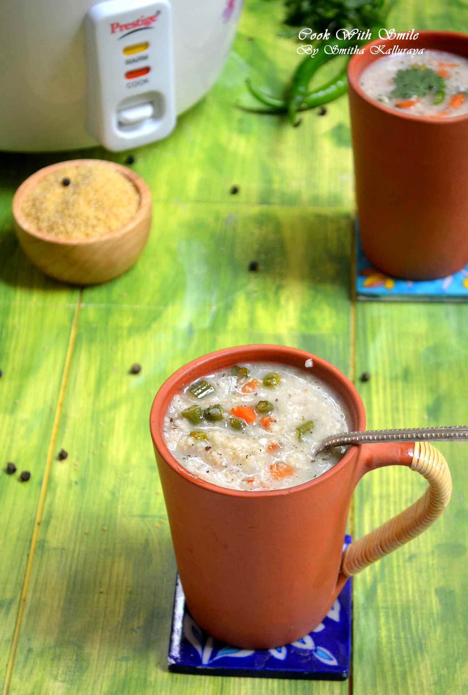 Indian millet veg soup