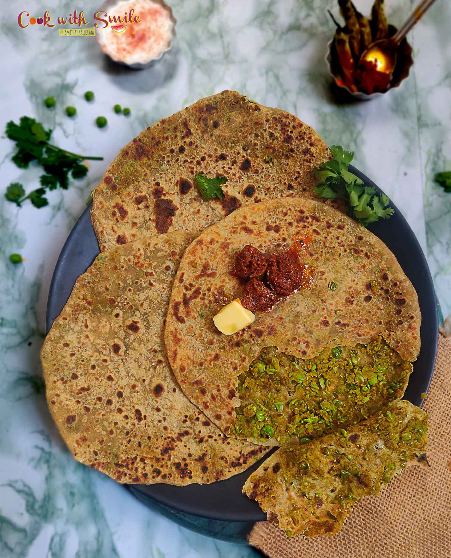 matar paratha recipe