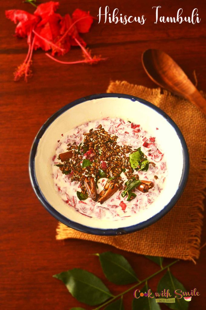 Hibiscus Tambuli / Dasavala Thambli a healthy, tasty and easy coastal Karnataka dish which is relished with rice.