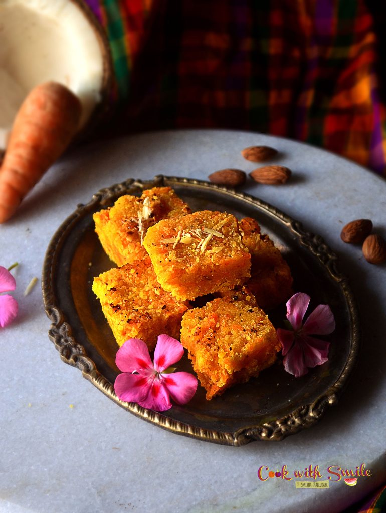 carrot coconut burfi